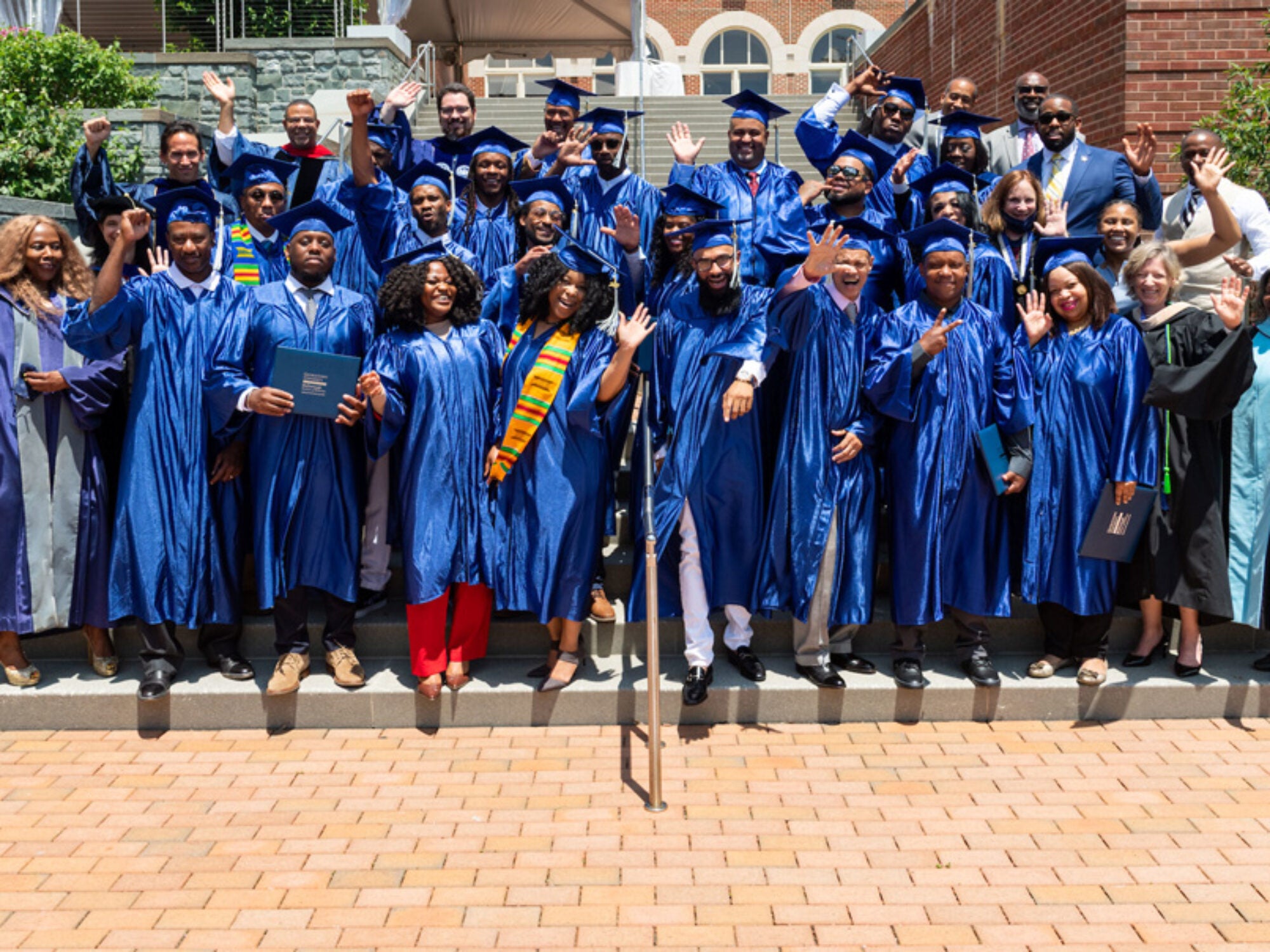students posing for grad pic