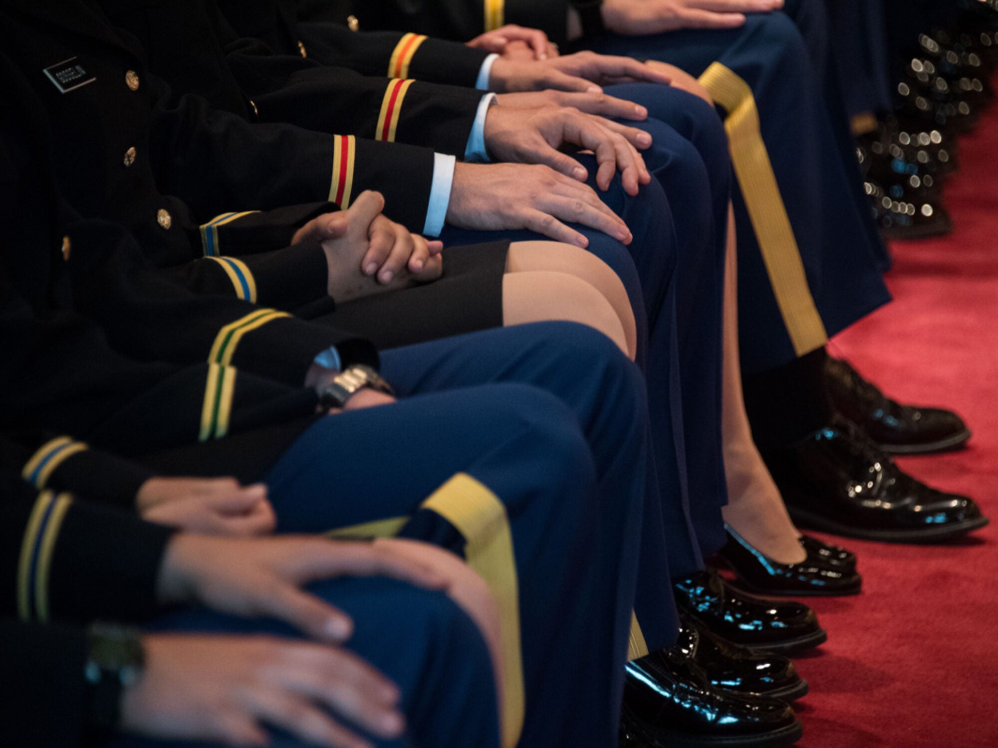 rotc students sitting