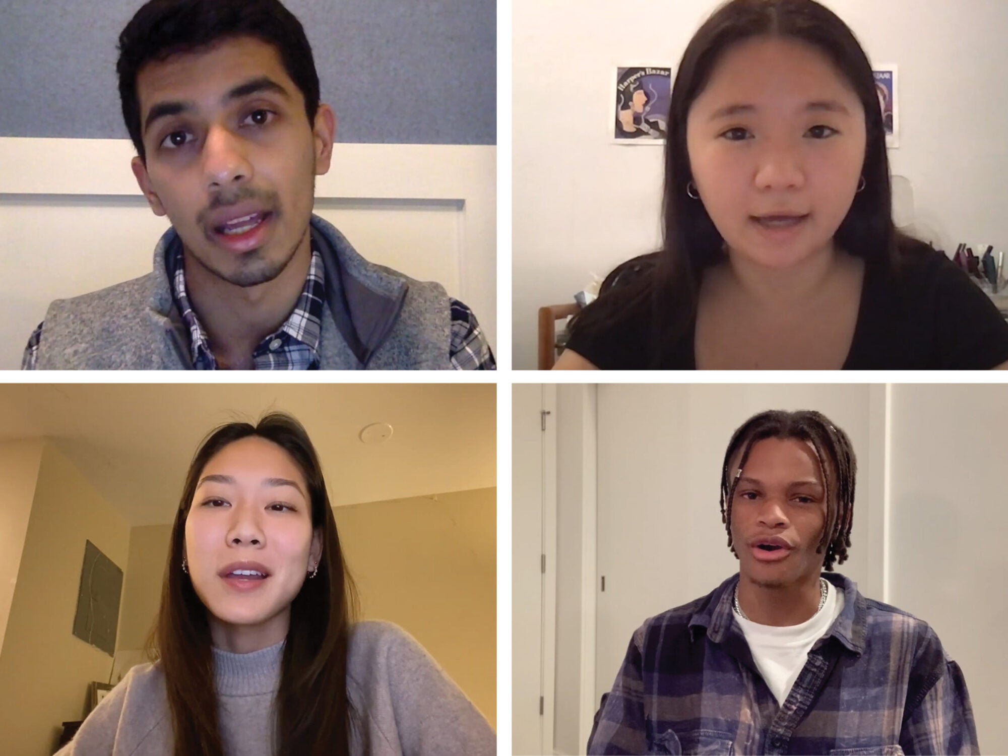 students talking on zoom